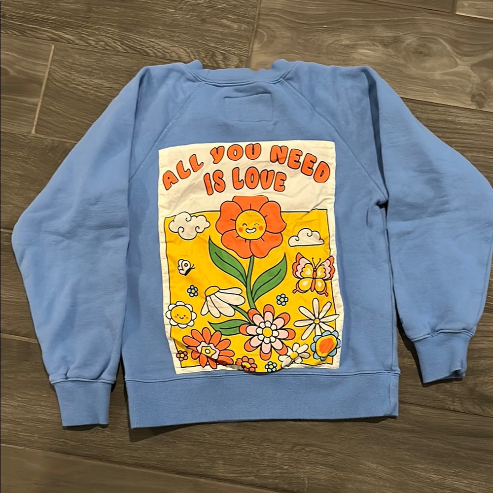 Katie J Tween Shane crew sweatshirt with oversized patch